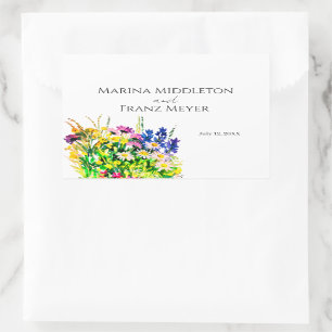 Wilde zomerbloemen klassieke ronde sticker