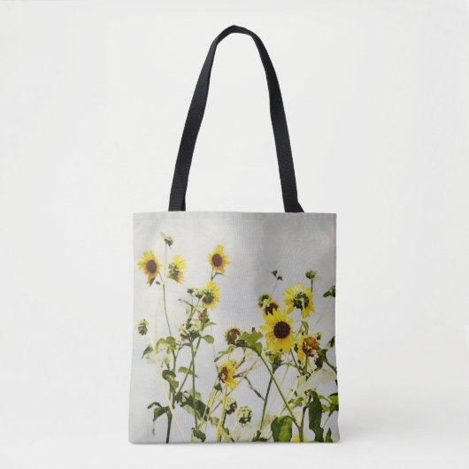 Wilde Zonnebloemen Gele Bloem Bloemen Art Canvas t Draagtas (Voorkant)