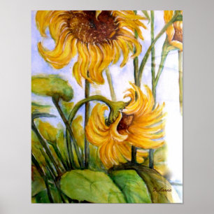 Wilde zonnebloemen poster