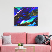 Wilde zwarte en Paarse alcoholinkt Canvas Afdruk (Insitu (Woonkamer))