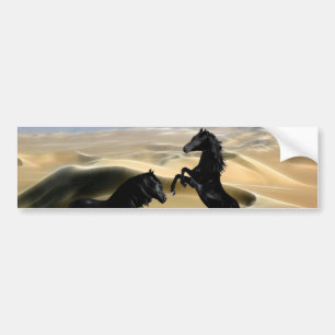 Wilde zwarte schoonheidpaarden bumpersticker