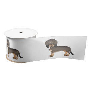 Wilde Zwijn Draadharige Dachshond Schattige Cartoo Lint