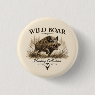 Wilde Zwijn Ronde Button 3,2 Cm