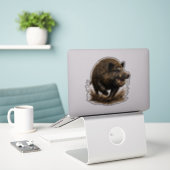 Wilde Zwijn Sticker (Laptop op bureau)