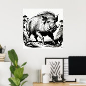 Wilde Zwijnen - Archiefdruk Poster (Thuiskantoor)