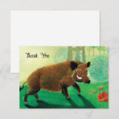 Wilde zwijnen illustratie bedankkaart (Voorkant / Achterkant)