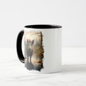 Wilde zwijnen in Misty Forest Lake Mok (Voorkant links)