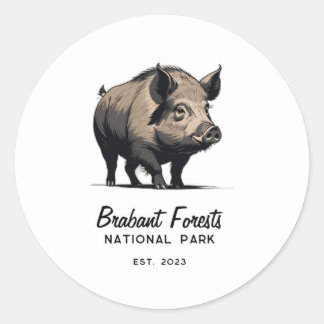 Wilde zwijnen – Nationaal Park Brabantse Wouden Ronde Sticker
