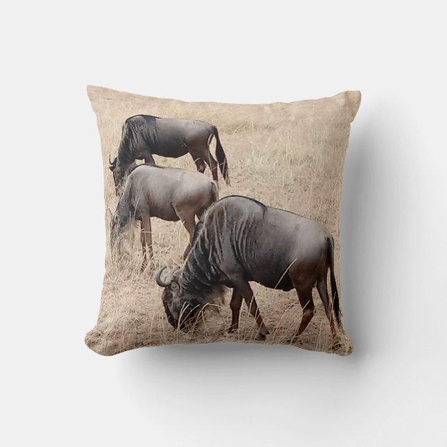 Wildebeest gooi kussen (Voorkant)