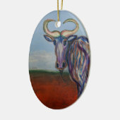 Wildebeest Keramisch Ornament (Links)