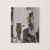 Wildebeest springt in de Mara rivier Legpuzzel (Verticaal)