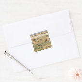 Wildebeesten, zebra's en Giraffes Vierkante Sticker (Envelop)