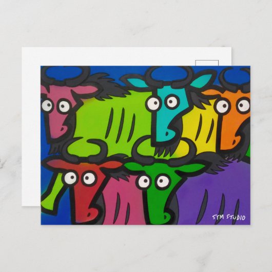 WILDEBEESTS GRAFFITI Briefkaart (Voorkant / Achterkant)