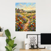 Wildebloem Cottage Landschaps Poster | Impressioni (Thuiskantoor)