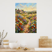 Wildebloem Cottage Landschaps Poster | Impressioni (Keuken)
