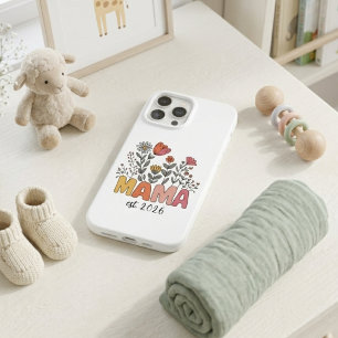Wildebloem Mama Gesticht Jaar Boho Lettering iPhone 13 Pro Max Hoesje