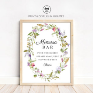 Wildebloementuinfeest Mimosa Bar Bord Poster