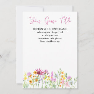 Wildebloemenweide aangepaste babyshower spelkaart kaart
