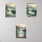 Wilderness Awaits – Vintage Canadian Rockies Muurkunst Sets (Voorkant)