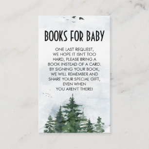 Wilderness Baby shower Boeken voor Baby Insert Visitekaartje