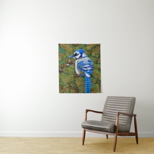 Wilderness Blue Jay Wandkleed (In situ)
