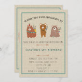 Wilderness, Boho Bears Invitations de fête d'anniv (Devant / Derrière)