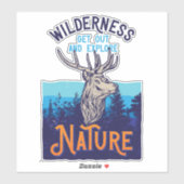 Wilderness Elk stap uit en onderzoek Natuur Sticker (Vel)