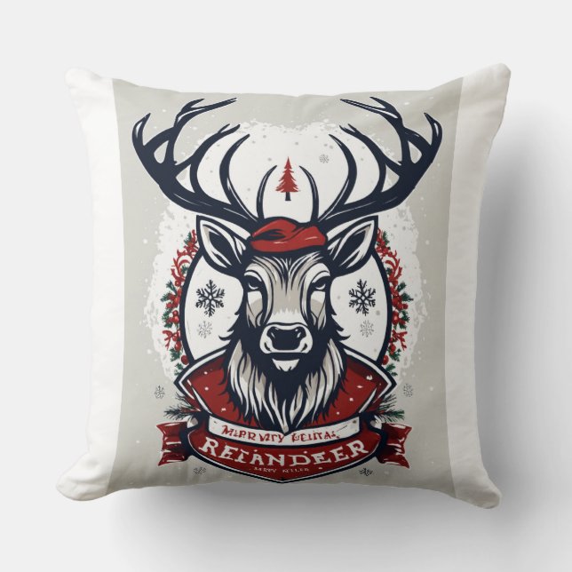 Wilderness Emblem Deer Noël Coussin (Recto)