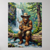 Wilderness Embrace: Sasquatch en het jonge hert Poster (Voorkant)