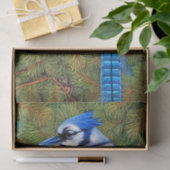 Wilderness Evergreen Blue Jay Tissuepapier (Geschenk)