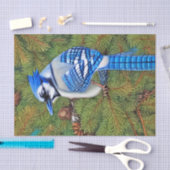 Wilderness Evergreen Blue Jay Tissuepapier (Craft)