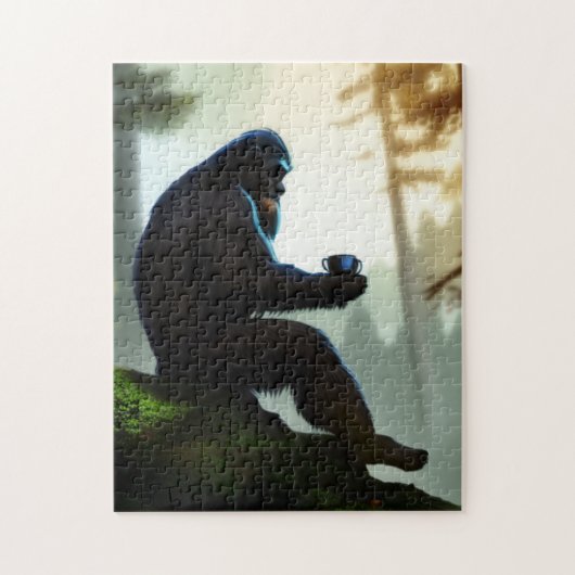 Wilderness Forest Bigfoot Morning Tranquil Coffee Legpuzzel (Verticaal)