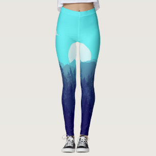 Wilderness Forest Sunrise Illustratie Leggings