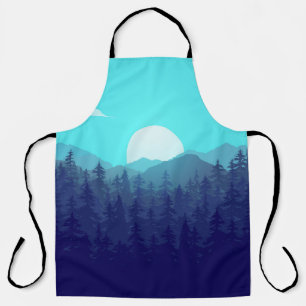 Wilderness Forest Sunrise Illustratie Schort