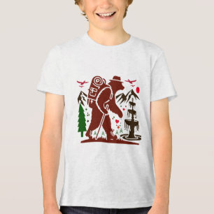 Wilderness Hiking Beer Explorer Art Print Tri-Blend Shirt