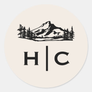 Wilderness Monogram Wedding Envelope zegels