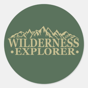 Wilderness ontdekkingsreiziger outdoor wandelaars ronde sticker