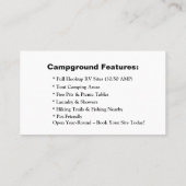 Wilderness RV Site Carte de contact avec Camper Va (Dos)