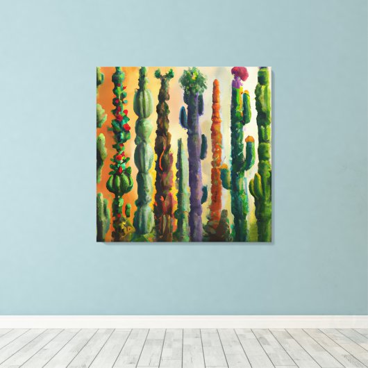 Wilderness Wandkunst Cactus Canvas Afdruk (Insitu (Houten vloer))