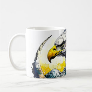 Wilderness Waterverf Forest Moon Eagle Koffiemok