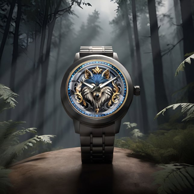 Wilderness Wolf Art met 3D-ontwerp Horloge (Creator heeft geüpload)