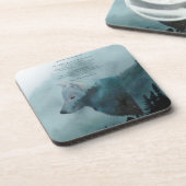 Wilderness Wolf & Eco Gedicht Onderzetter (Linkerzijde)