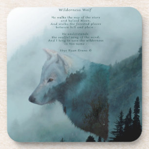 Wilderness Wolf & Eco Gedicht Onderzetter