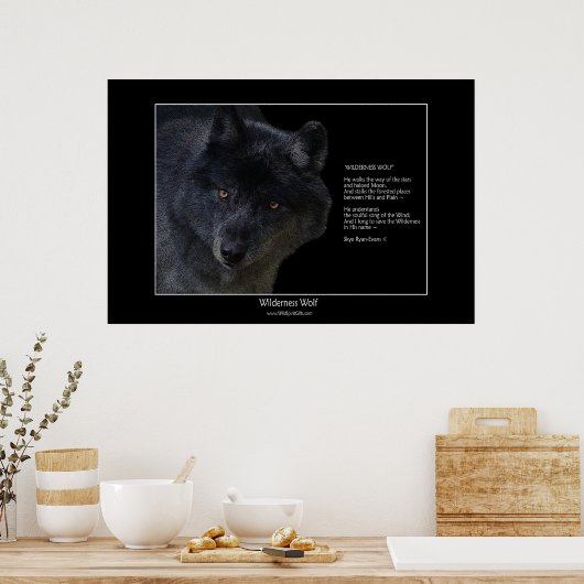 WILDERNESS WOLF Poster met gedicht (Keuken)
