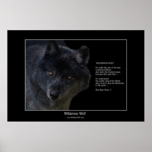 WILDERNESS WOLF Poster met gedicht