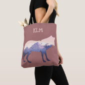 Wilderness Wolf Silhouette Monogram Draagtas (Dichtbij)