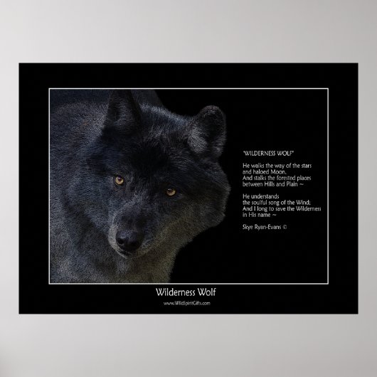 WILDERNESS WOLF Wildlife Supporter Poster avec poè (Devant)