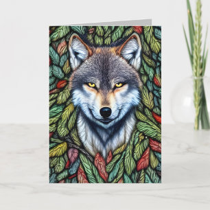 Wilderness Woodland Predator Wolf Bedankkaart