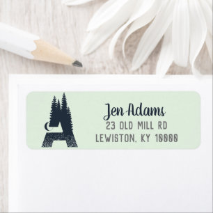 Wildernis Monogram 'A' Retouradreslabel Etiket