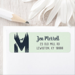 Wildernis Monogram 'M' Retouradreslabel Etiket